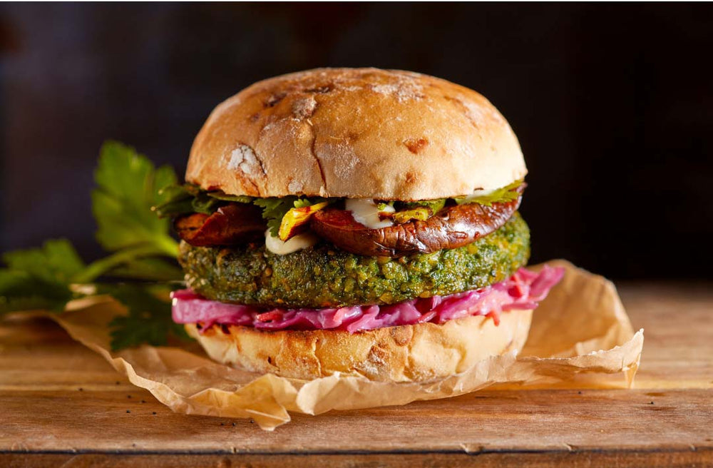 Veggie Burger made with Red River Cereal